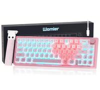 Womier 60% Percent Keyboard Pink Mechanical, QMK/VIA Creamy Gaming Keyboard Topographic, Hot Swappable Gasket Mount RGB Wired Key Board & Translucent Keycaps(VK66 PRO)