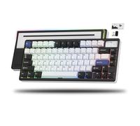 Womier 75% Wireless Keyboard Gaming, Creamy Mechanical Keyboard, CNC Aluminum with 8000mAh Battery, QMK/VIA Tri-Mode Key Board Custom Hot Swappable RGB Backlit for Windows/Mac/PC (SK71 PRO-Black)