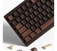 Womier Brown PBT Keycaps 60 65 75 100 Percent, Shine Through Keycaps Cherry Profile Custom Key caps Set for Cherry Gateron MX Switches Mechanical Keyboard-Brown Creamy