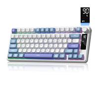 Womier DK75 75% Wireless Gaming Keyboard, RGB Backlit Creamy Keyboard with Media Knob, OLED Screen, Tri-Mode 2.4GHz/USB-C/BT5.0, Anti-Ghosting No-Conflict Silent Membrane Keyboard for MAC Windows