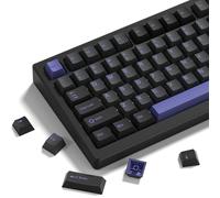 Womier Double Shot PBT Keycaps Set 138 Keys, Cherry Profile Custom Keycaps 60 65 75 100 Percent for 61/64/68/84/87/100/104/108 Retro Gaming Mechanical Keyboard, Black Purple