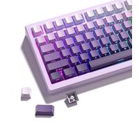 Womier Double Shot PBT Keycaps Set, Shine Through 60% 75%, Cherry Profile, Gradient Purple, Side Printed for Mechanical Gaming Keyboards (136 Keys)