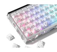 Womier Honeycomb Clear Keycaps, White Shine Through Keycaps, Jelly Keycap | Transparent keyboard Caps Glossy,Cherry Profile Custom Keycaps for Mx Switches Mechanical Keyboard-Pink,126key