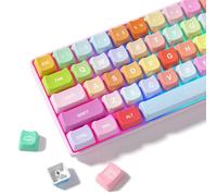 Womier Keyboard Keycaps 60 65 75 100 Percent, MOA Profile Cat Cute Keycap PBT Dye-Sublimation Rainbow Candy Key Caps Set for Cherry MX, Kailh, Outemu, Gateron Mechanical Keyboards(Colour)