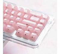 Womier Keycaps Jelly Pink, Ceramic Keycaps Style Shine Through Keyboard Cap
