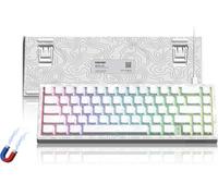 Womier M68 HE V2 60% Percent Keyboard Rapid Trigger, Hall Effect Topographic Gaming Keyboard, Wired RGB Custom Mechanical Keyboard with Magnetic Switch, PBT Keycaps for Mac/Win (White)