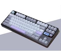 Womier PBT Keycaps Set 143 Keys, Cherry Profile Custom Keycaps 60 65 75 100 Percent for 61/64/68/84/87/100/104/108 Dye Sub Retro Gaming Mechanical Keyboard, Gray Purple