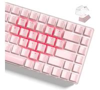 Womier Pink Backlit Crystal Jelly 60 65 75 100 Percent Bright Keycaps Set, 130 Custom OEM Profile for 61/68/84/87/98/100 Cherry Gateron MX Mechanical (Backlit Pink) Gaming Keyboard