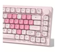 Womier Pink Keyboard Keycaps 60 65 75 100 Percent, MOA Profile Cute Keycap PBT Dye-Sublimation Key Caps Set for Cherry MX, Kailh, Outemu, Gateron Mechanical Keyboards (Love Origami)