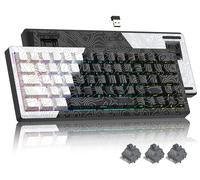 Womier Q61 60% Wireless Mechanical Gaming Keyboard, QMK/VIA Programmable, Hot-Swappable, RGB, USB-C, Bluetooth, 2.4GHz, 63 Keys, POM Linear Switches, Ambidextrous, Windows & Mac Compatible