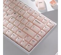 Womier Thick Jelly Keycaps Frosted, Pink Foundation Shine Through Keycaps | Keycaps for Mechanical Keyboard Caps, CSA Profile 132-Keycap Set with US/UK Layout for 60%/65%/75%/Full Keybord（Only Keycaps）
