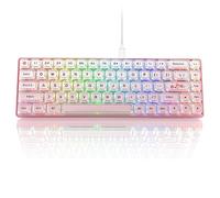 Womier W-K68 60% Keyboard Gaming Pink - Wired Creamy Mechanical Keyboard, Hot-Swappable RGB Custom Mini Key Board with Arrow Keys/Software Supported, Prelubrication Linear Switch