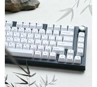 Womier White Keycaps Ceramic Style PC Glossy Jelly Keycap for Mechanical Keyboard, MDA Profile 115-Key Custom Key caps Set for 61/68/84/87/98/100/104-Key MX Switch Key Cap