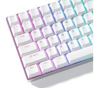 Womier White Keycaps for Mechanical Keyboard, Shine Through Key caps PBT Custom Keycap Doubleshot, Universal Compatiability for 60 75 100 Percent Cherry Gateron MX Switches Keyboard, White