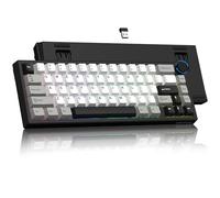 Womier Wireless 60% Gaming Keyboard with CNC Knob, QMK/VIA Creamy Mechanical Keyboard, Tri-Mode Thocky Custom Black White Key Board, Hot Swappable Gasket Mount RGB for Win/Mac(Q61 V2)