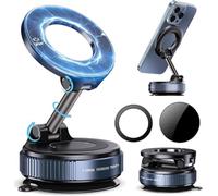 womkvai 2026 New Upgraded Vacuum Magnetic Car Phone Holder 360° Reinforced Ultra Suction Cup Phone Mount for MagSafe Cell Phone Holders for Your Car/Phone Stand for iPhone, Samsung, All Smartphones