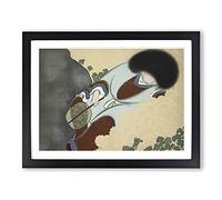 Womna By The Chrysanthemums By Kamisaka Sekka Asian Painting Framed Print | A4 Black Framed Wall Art | Ready to Hang | Asian Historical Picture | Living Room Bedroom Lounge Office
