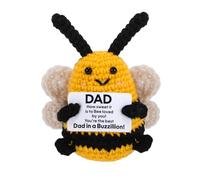 wompolle Fathers Day Dad Gifts for Daddy Christmas Step New First Time Dad Husband Birthday Gift, Funny Easter Basket Stuffers for Men, Mini Cute Handmade Crochet Positive Bee