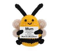 wompolle Funny for Mum Mother-in-Law,Mother's Day for Mum Mama Stepmum New Mums Birthday Gift for Women, Handmade Emotional Support Crochet Small Bee Mummyy Gift