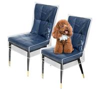 Womsclo Chair Covers for Dining Chairs, 2Pcs Plastic Chair Covers, Clear PVC Dining Room Waterproof for Cushion, Cats, Kids, Kitchen