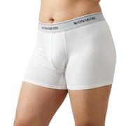 Wonababi Boxer Briefs Underwear for Trans, Anti-Chafing Stretch Boy shorts Panties for Transboy, Ftm White