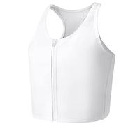 Wonababi Chest Binder for Transgender, Binder Trans with Zipper Half Length Tank Top for Gynecomastia Compression Shirts FTM Breast Binder