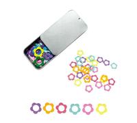 Wonafa 60 Pcs Stitch Markers for Knitting,Stitch Counters for Crocheting,Crochet Stitch Markers Metal Stitch Markers Crochet Markers Ring for Crocheting (Flower)
