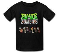 wonang Kid's Cool Plants Vs. Zombies T Shirts Black Black 3XL