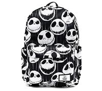 Wondapop Disney Nightmare Before Christmas Jack Skellington 17" Full Size Nylon Backpack, Black, 17", Traditional Backpacks