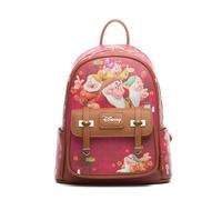 Wondapop Disney Snow White And The Seven Dwarfs 11" Vegan Leather Fashion Mini Backpack, Burgandy, One Size, Modern