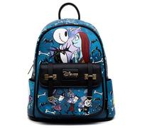 Wondapop Nightmare Before Christmas 11" Vegan Leather Fashion Mini Backpack, Blue Gray, One Size, Modern