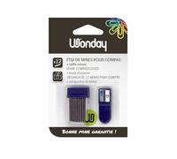 WONDAY - Case of 12 Leads for Compass Diameter 2 mm with Lead sharpeners