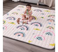 WONDAY Soft Non Toxic Baby Floor Toy Mat, Rainbow Folding Kids Crawling Mat 50x50 for 6-12 Months Babies, Toddler Pen Mat for Kids 1-3