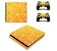 Wondder PS4 Slim Skin Sticker, Protective Vinyl Decal Skin Sticker for PS4 Slim Console + 2 Controller Skins + 2 x Silicone Thumb Grips (Colour 25)