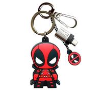 WONDEE Marvel Gifts [2 in 1] Original Deadpool Pendrive + Keychain, USB Flash Drive with 32 GB USB C Adapter Marvel Avengers - Original Keychains/Pendrives for Gifts, Disney Gifts