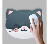 WONDEE Mr Wonderful Cat Mouse Mat, A Mousepad That Spreads Joy Made of Extra Fine Fibre, Round and Non-Slip for Girls and Women - Original Gifts for Children and Women