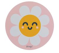 WONDEE Mr Wonderful Round Pink Daisy Mouse Mat, Extra Fine Fibre Mouse Pad, Children's Non-Slip Mat - Mr Wonderful Original Gifts for Girls and Women