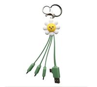 WONDEE Mr Wonderful Universal 3 in 1 Charger Cable [1.2M] Daisy Doll - 3 in 1 USB to USB C/Lightning/Micro USB Multi Connector Cable Compatible with Apple, iPhone, Samsung and All