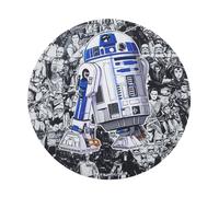 WONDEE Star Wars Round Small Mouse Mat with Exclusive R2D2 Design with Character Filled Background, Mouse Mat Made of Extra Fine Fibre and Washable the Power of Joy, Star Wars Fan Item Gifts