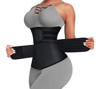 Wonder-Beauty Waist Trainer for Women Plus Size Two Belts Neoprene Workout Corset Waist Trainer Cincher Trimmer Sauna Belt with Zipper