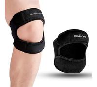Wonder Care Adjustable Knee Brace for Knee Pain, Patella Knee Strap for Workout, Sports, Arthritis, ACL, MCL, Meniscus Tear Patellar Tendon Support Strap Men & Women Free Size (1, Black)