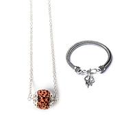 Wonder Care Authentic Rudraksh Mala 5face Genuine Himalayan Rudraksha Seeds Religious Ornament Rosary Japa Mala Necklace with 2pc Bracelet Imported from Nepal (8mm approx.)