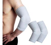 Wonder Care Bamboo Elbow Support Compression Sleeve for Tennis Elbow, Golf Elbow, Joint Pain Relief, White, Pack of 2 (S)