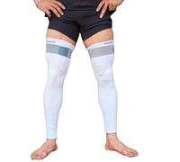 Wonder Care bamboo full leg compression sleeve for Men women full knees sleeve for running, volleyball, gym weightlifting bamboo compression leg sleeves knee brace made from bamboo yarn [1Pair,M]
