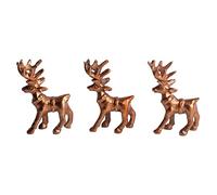 Wonder Care_ Christmas Reindeer Figurine Home Decorations for Living Room Standing Christmas Deer Table Top Statue Miniature Reindeer Figurines Copper Colored Reindeer Collection (3 pcs)