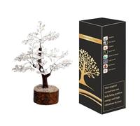 Wonder Care Gemstone Tree of Life, Crystal Tree, Lucky Charm, Healing Stones for Money, Crystal Tree, Decoration, Money, Gemstone Tree, Clear Quartz Tree (300 Beads)