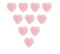 Wonder Care -Healing Crystal Pocket Heart Natural Rose Quartz Love Puff Heart Carved Shape Palm Worry Stone Reiki Chakra Balancing Gift for Christmas,New Year,Valentine’s (15-20mm) Pack of 10
