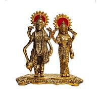 Wonder Care | Lakshmi Narayan Statue Sculpted in Great Detail in Ivory Antique Finish - Laxmi Vishnu Statue for Home Decor | Mandir | Gift | Vishnu Murt Laxmi Narayan Brass Idols