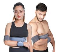 Wonder Care-Left Right Shoulder Immobilizer Arm Sling Elastic Brace for Clavicle Collar Bone Dislocation Subluxation Shoulder Support Compression Brace After Rotator Cuff Surgery - Grey-Size 6