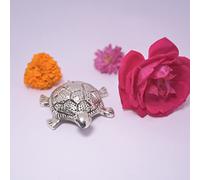 Wonder Care-Lucky Silver Turtle Statue Miniature Feng Shui Decor Turtle Decorations For Home Turtle Figurines Home Decor For Living Room Suitable For Table Centerpieces Tiny Desk Decor (Small 4.3")